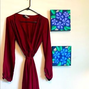 Juliet Maxi in Burgundy with Slit from Baltic Born Size Small Worn Once